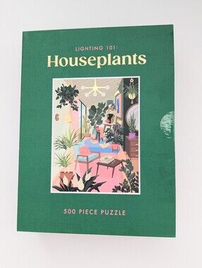 NEW Lighting 101: Houseplants 500-Piece Book Puzzle In Magnetic Keepsake Box